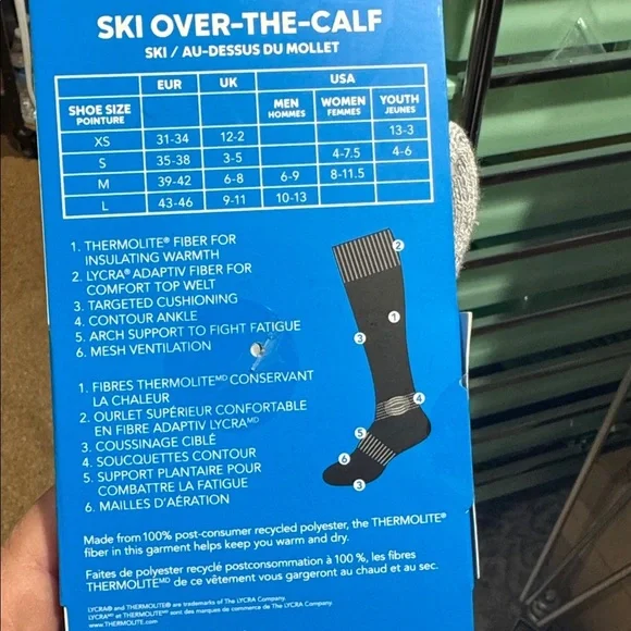 Columbia ski socks over the knee 2 pairs thermolite medium weight NEW - Picture 5 of 6